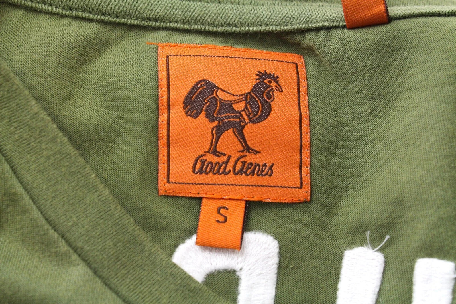 GOOD GENES Mens T-Shirt S Green Short Sleeve Cotton Round Neck Plain Summer