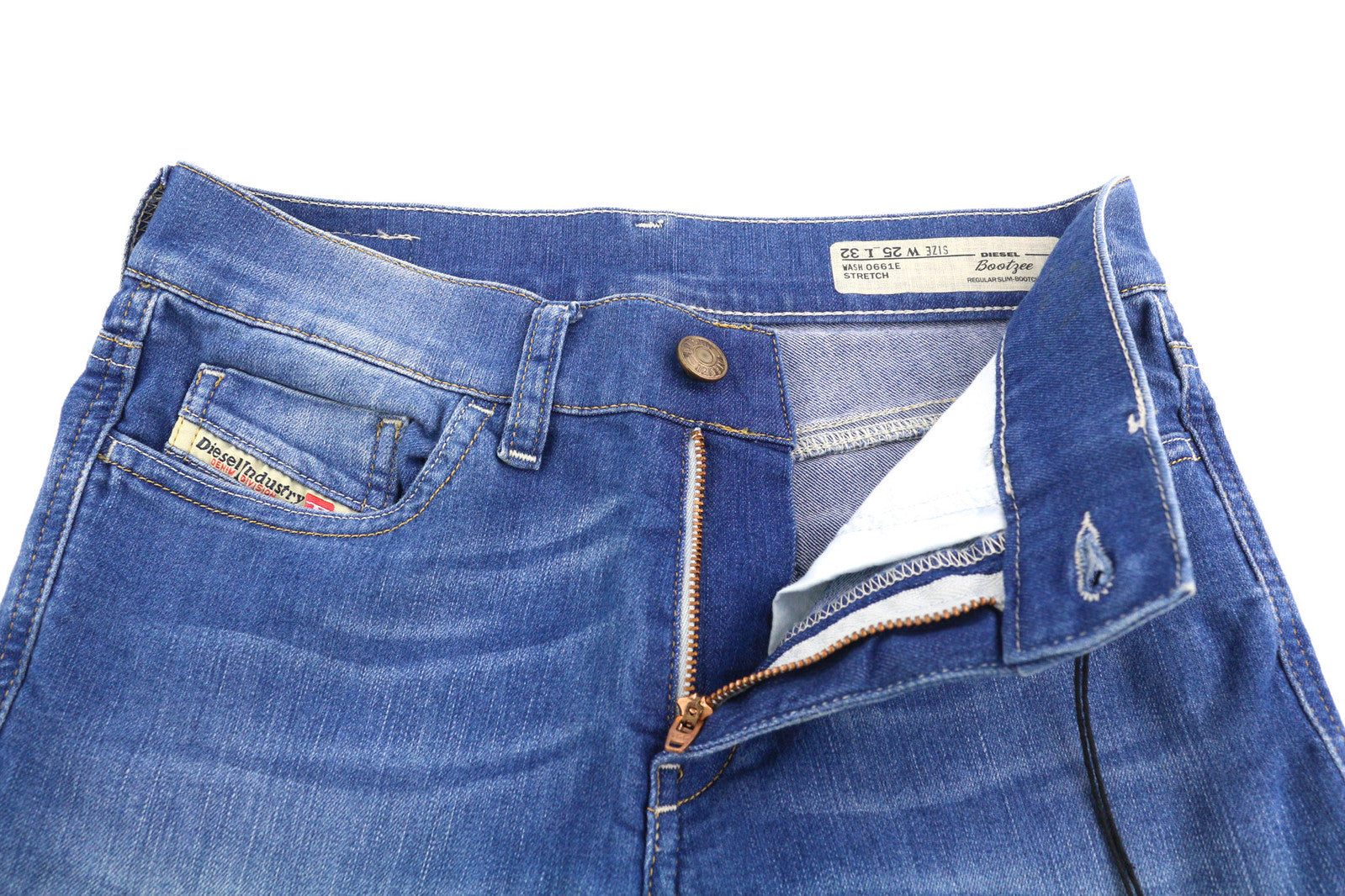 DIESEL Boozee 0661E Women Jeans W25/L32 Regular Slim Bootcut Stretch Washed