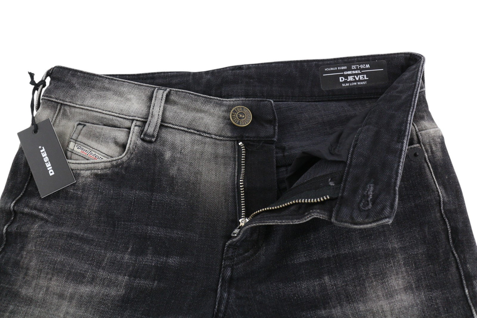 DIESEL D-Jevel 09B18 Women Jeans W26/L32 Slim Low Waist Stretch Washed RRP€250