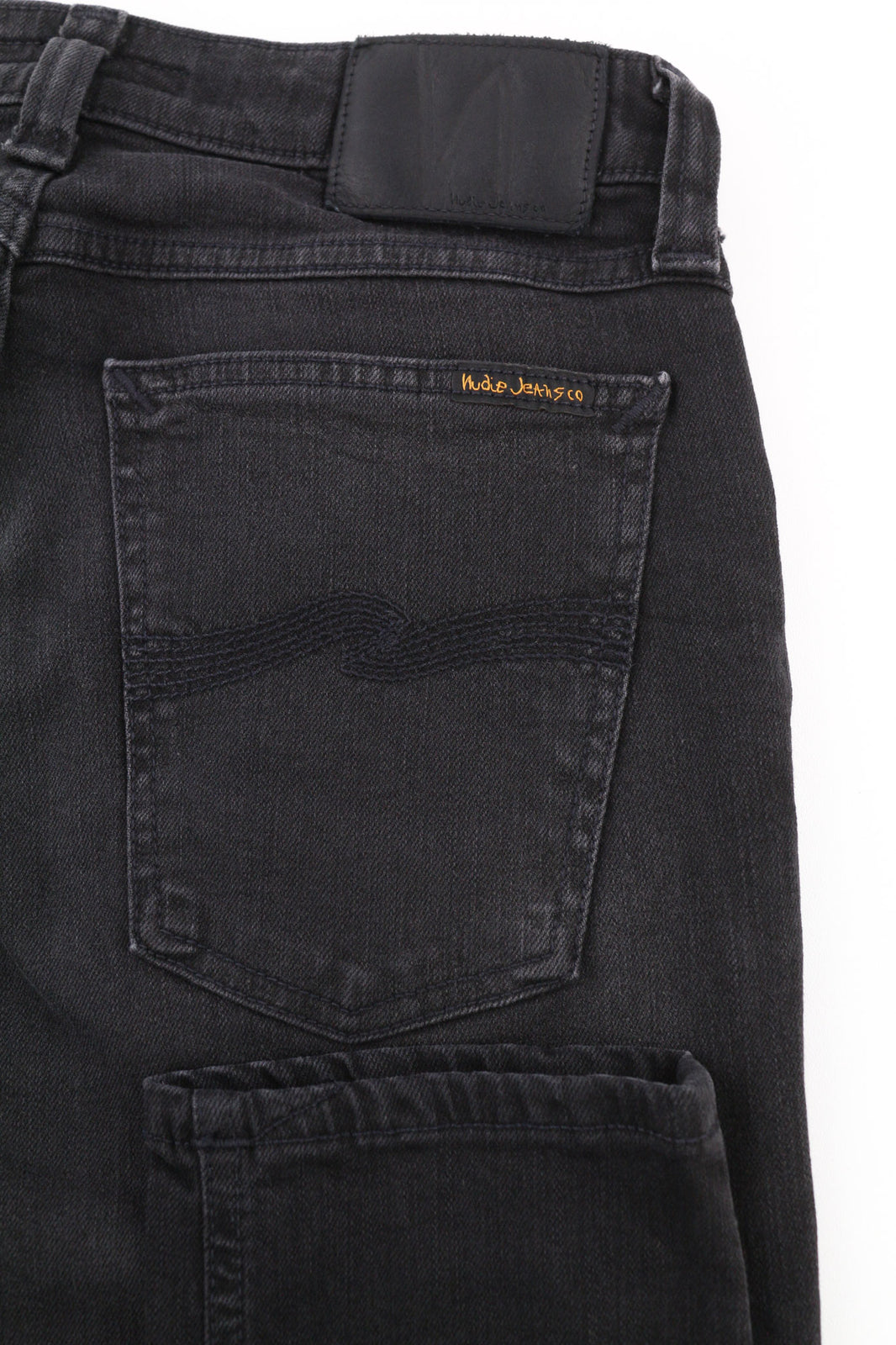 NUDIE Skinny Lin Used Black Men Jeans W29/L32 Organic Casual Stretch Zip Fly