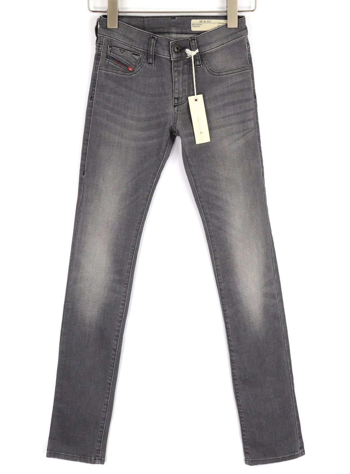 DIESEL Livier 0RE50 Women Jeans W24 Super Slim Jegging Low Waist Stretch Grey