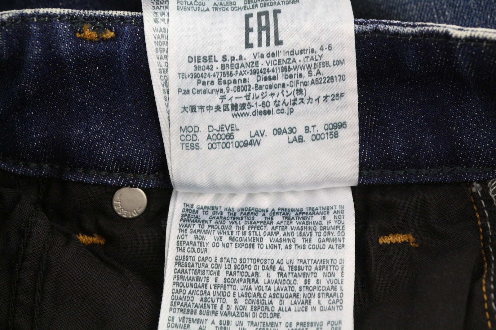 DIESEL D-Jevel 09A30 Women Jeans W26/L32 Slim Low Waist Stretch Washed RRP€150