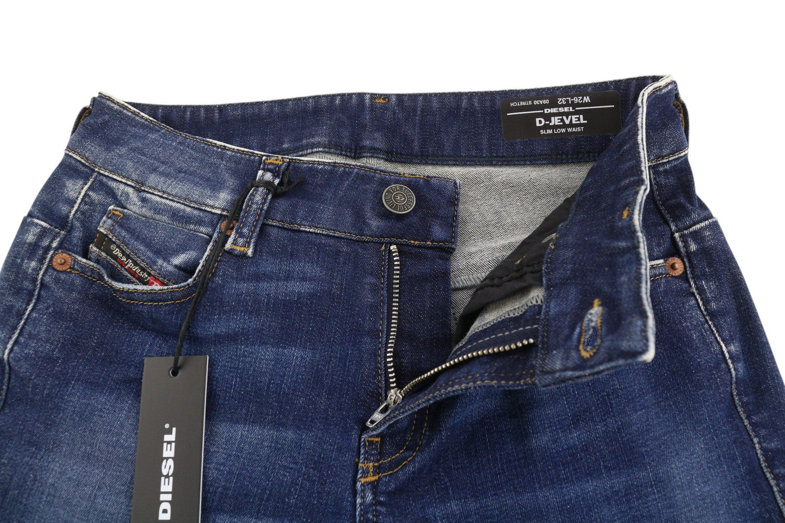 DIESEL D-Jevel 09A30 Women Jeans W26/L32 Slim Low Waist Stretch Washed RRP€150