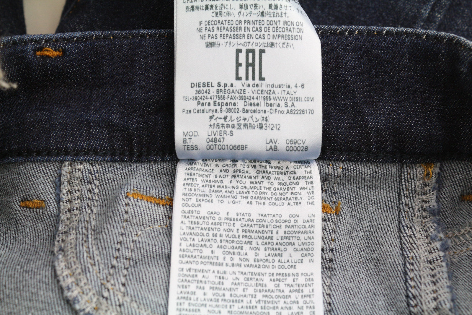 DIESEL Livier-S 069CV Women Jeans W24 Super Slim Jegging Low Waist Stretch Blue