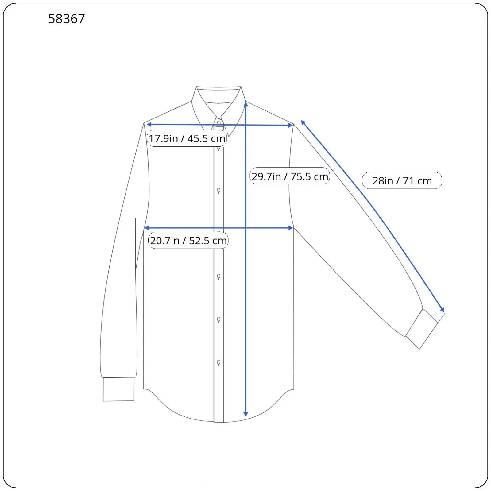 SCOTCH & SODA Atelier Mens Shirt 40/ 15 3/4 Blue Band Collar Pattern