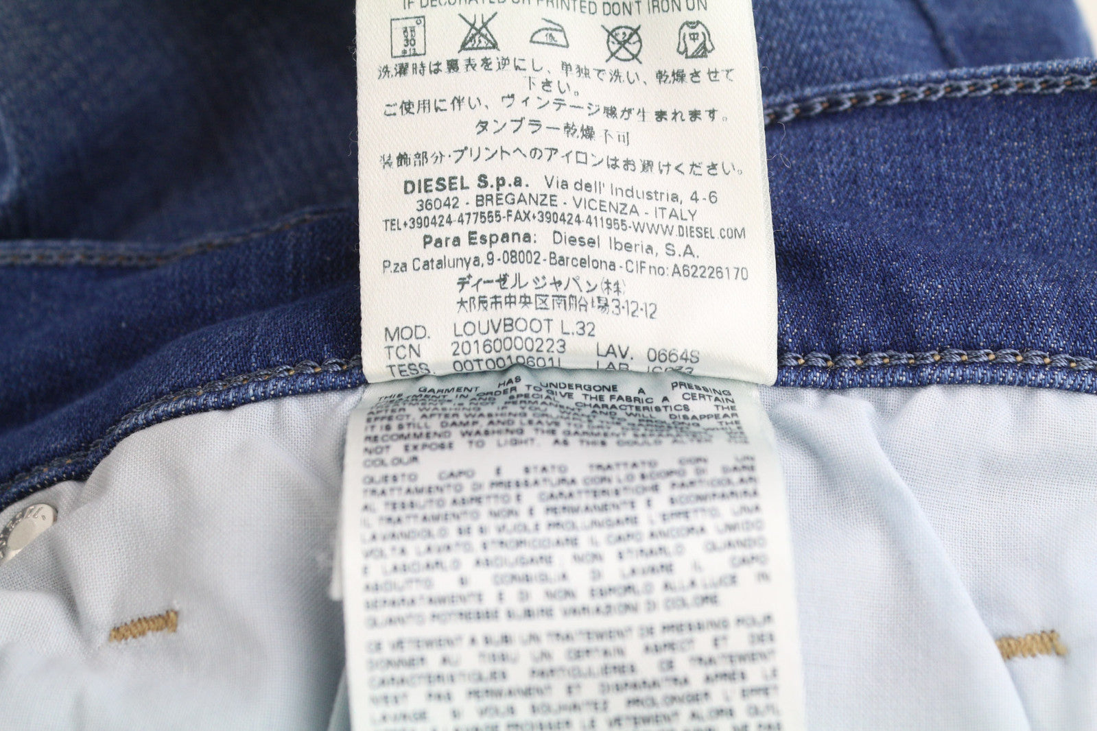 DIESEL Lowboot 0664S Women Jeans W32/L32 Slim Bootcut Low Waist Stretch Blue