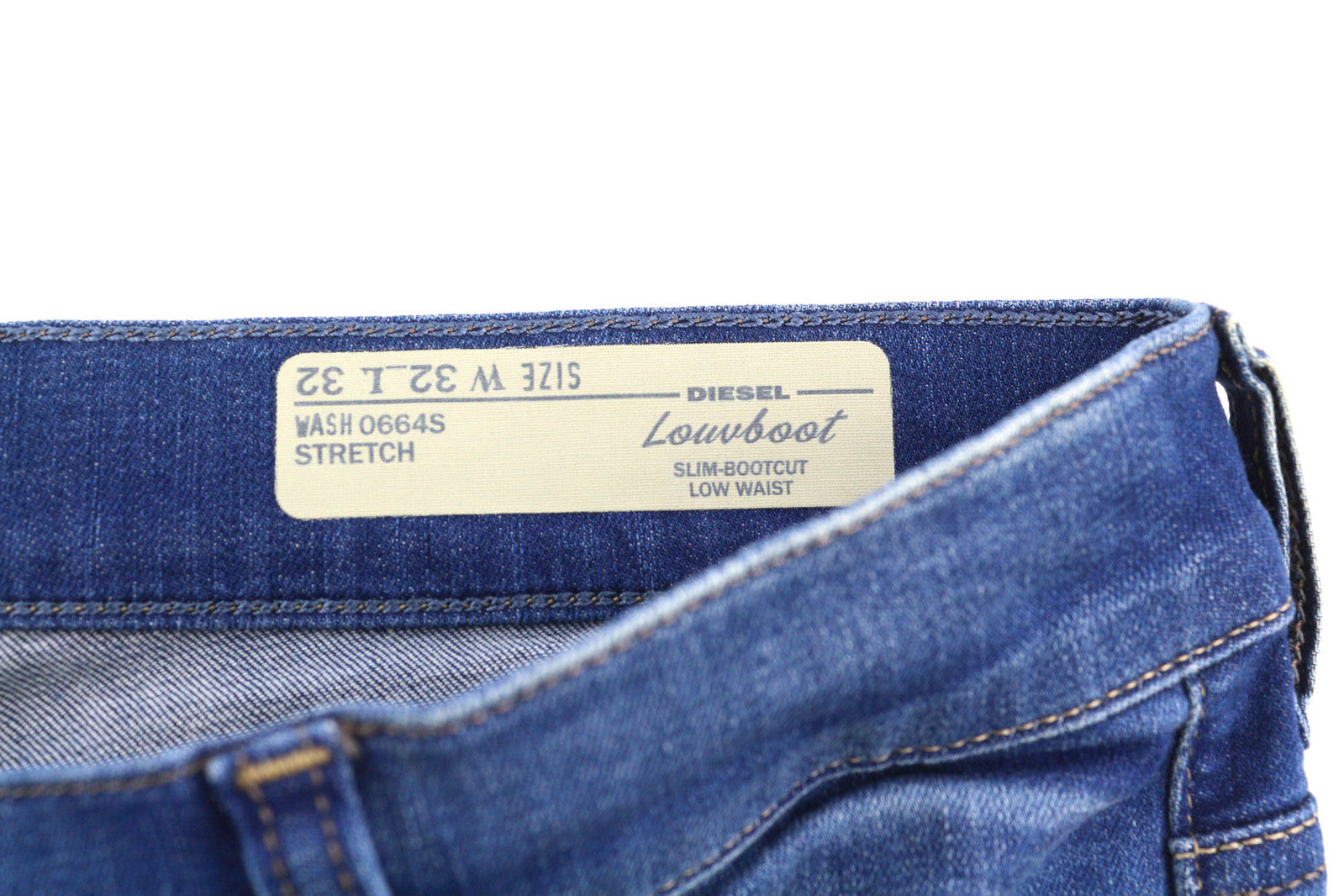 DIESEL Lowboot 0664S Women Jeans W32/L32 Slim Bootcut Low Waist Stretch Blue