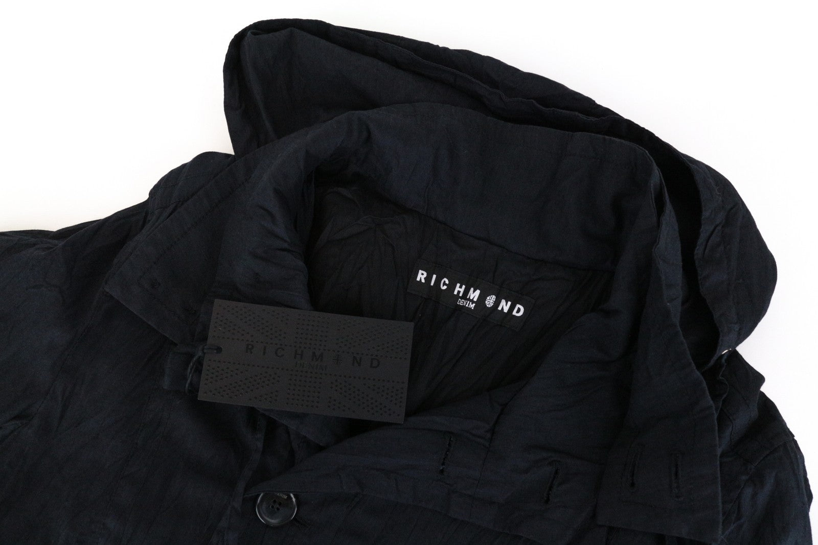 RICHMOND Men's Jacket 48 Navy Blend Double Hooded Lightweight