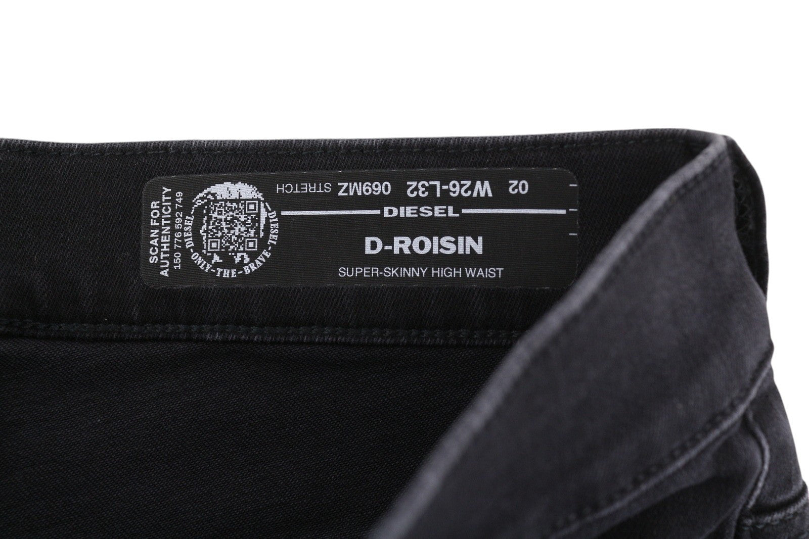DIESEL D-Roisin 069MZ Women Jeans W26/L32 Super Skinny High Waist Stretch Black
