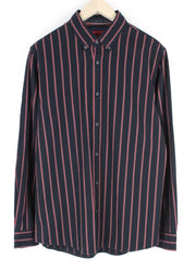 SCOTCH & SODA  Couture Mens Shirt ~XL Navy Pink Cotton Wool Striped Stretch