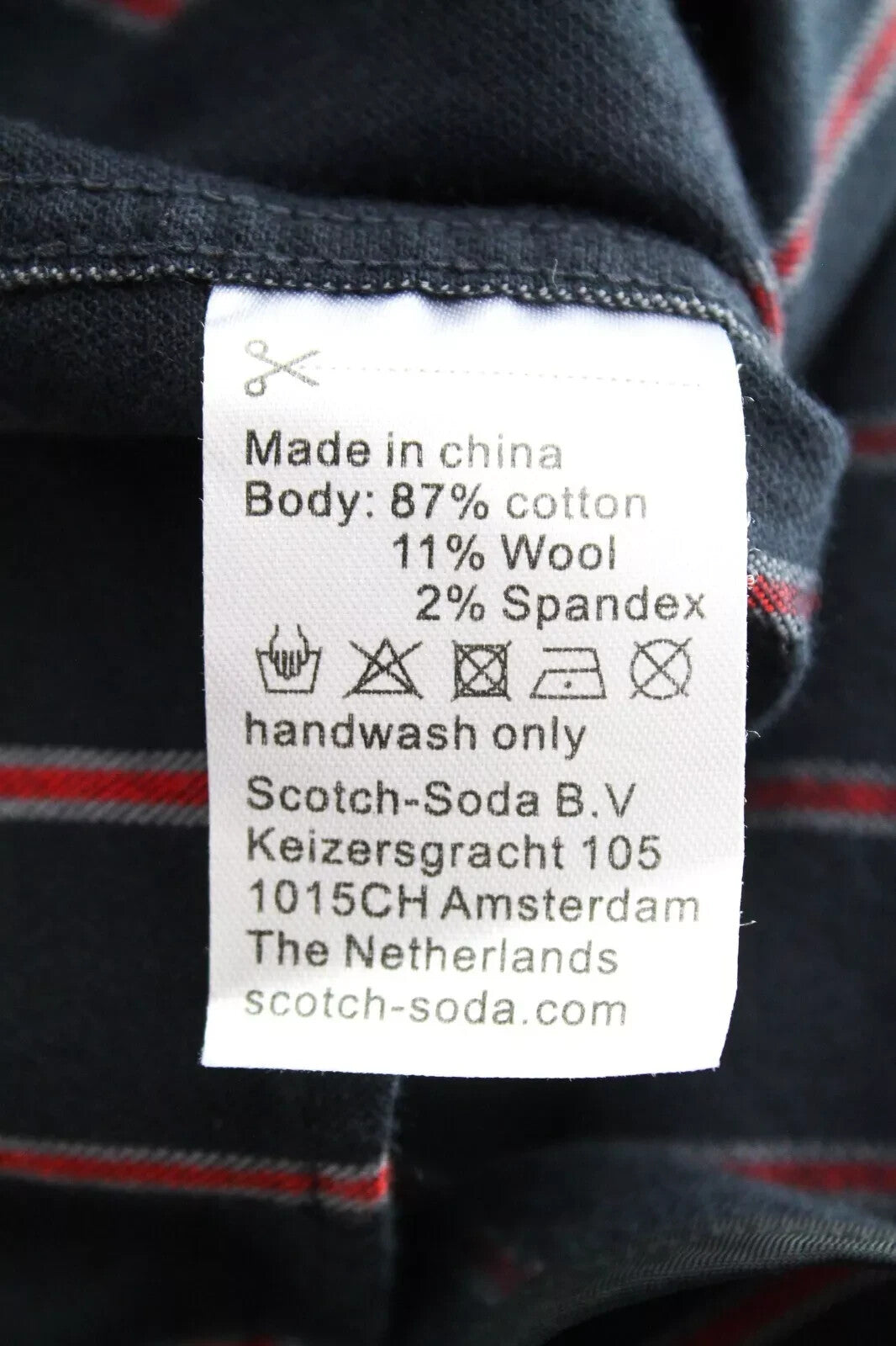 SCOTCH & SODA  Couture Mens Shirt ~XL Navy Pink Cotton Wool Striped Stretch