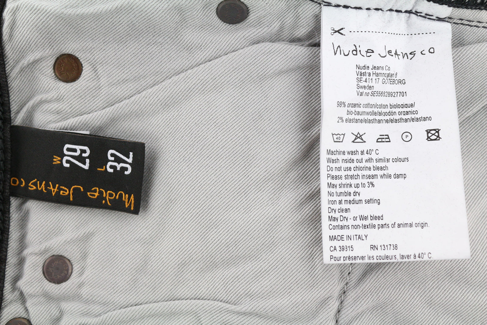 NUDIE Skinny Lin Used Black Men Jeans W29/L32 Zip Organic Cotton Stretch Dark