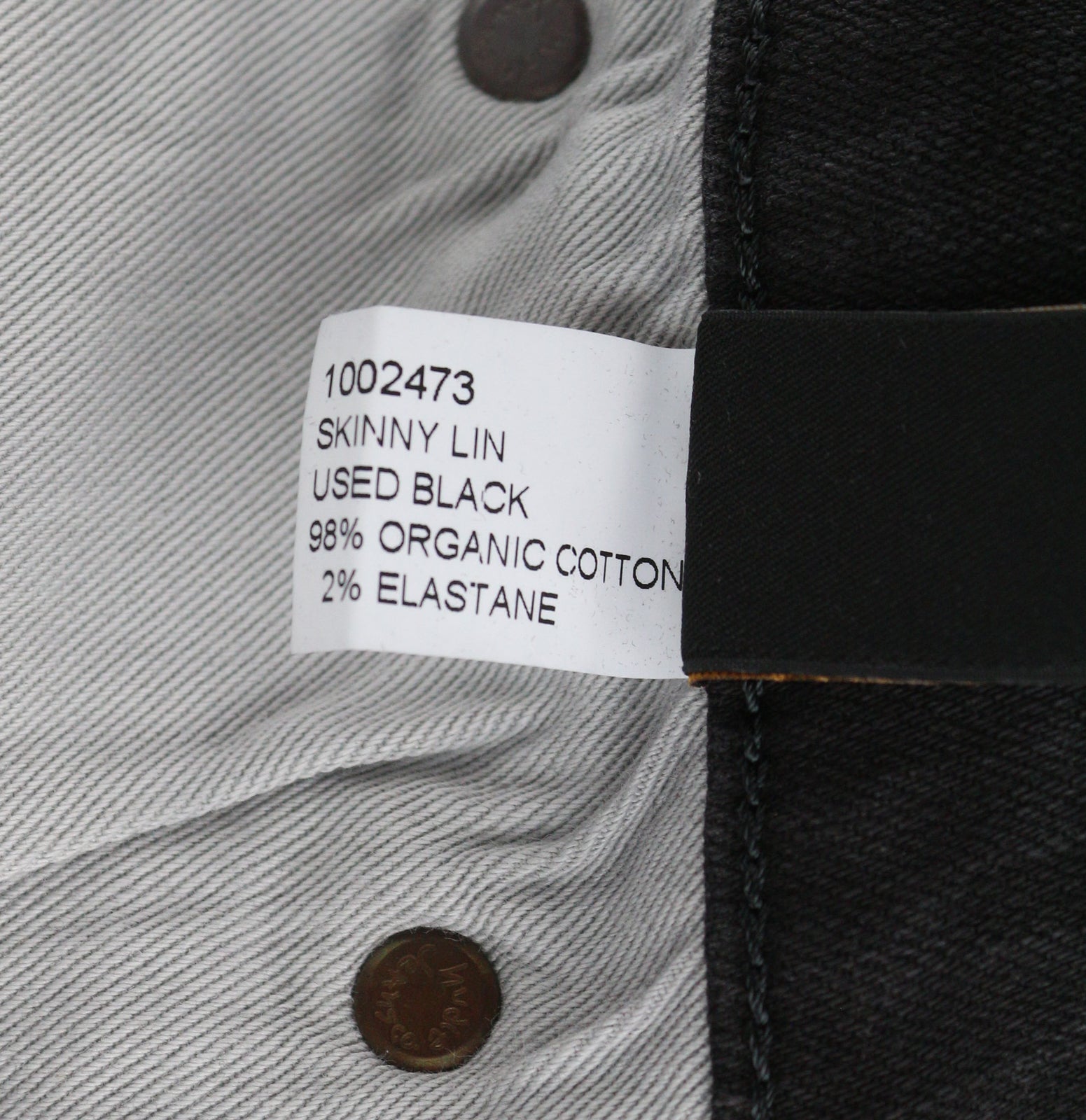 NUDIE Skinny Lin Used Black Men Jeans W29/L32 Zip Organic Cotton Stretch Dark