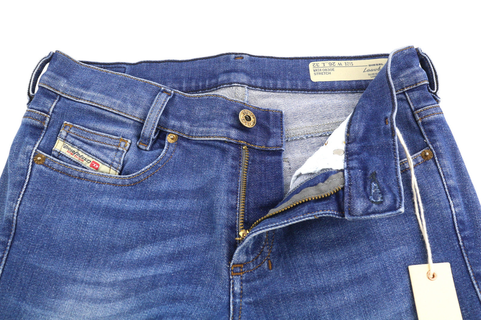 DIESEL Lowboot 0830E Women Jeans W26/L32 Slim Bootcut Low Waist Stretch Blue