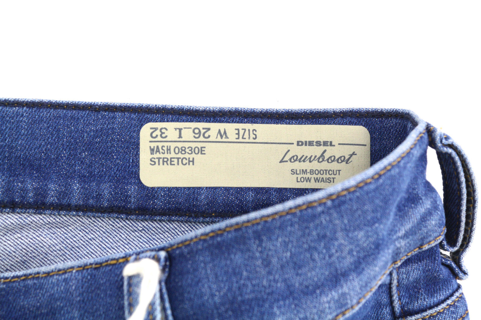 DIESEL Lowboot 0830E Women Jeans W26/L32 Slim Bootcut Low Waist Stretch Blue