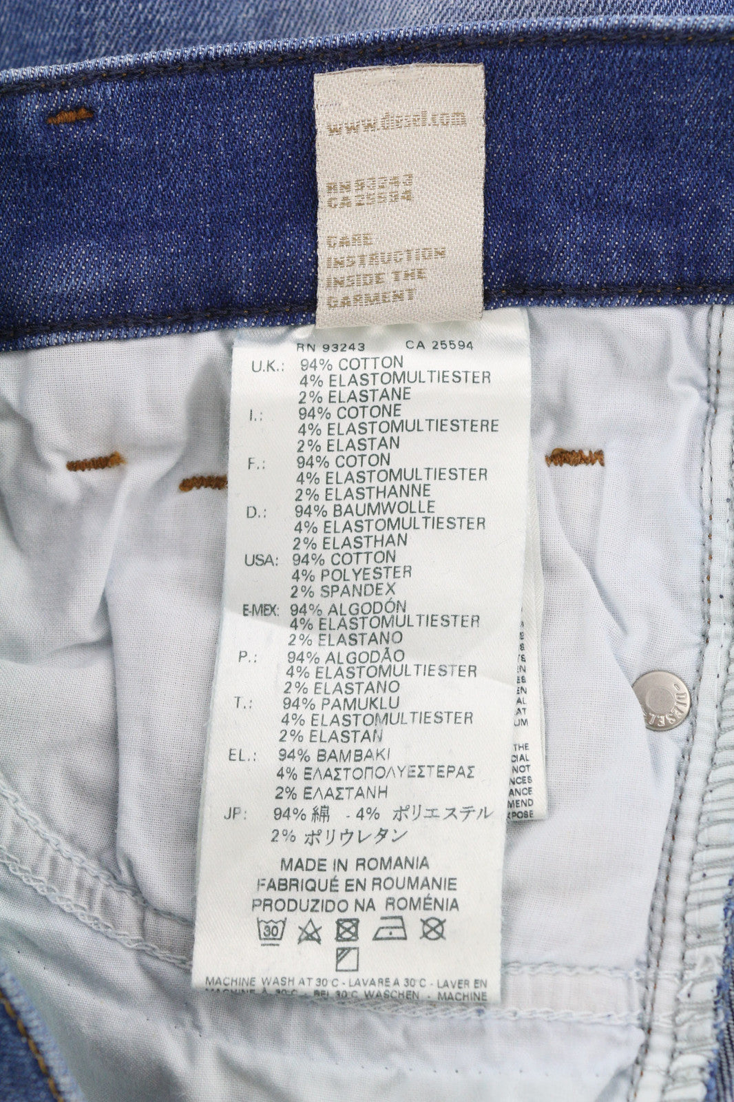 DIESEL Lowboot 0830E Women Jeans W26/L32 Slim Bootcut Low Waist Stretch Blue