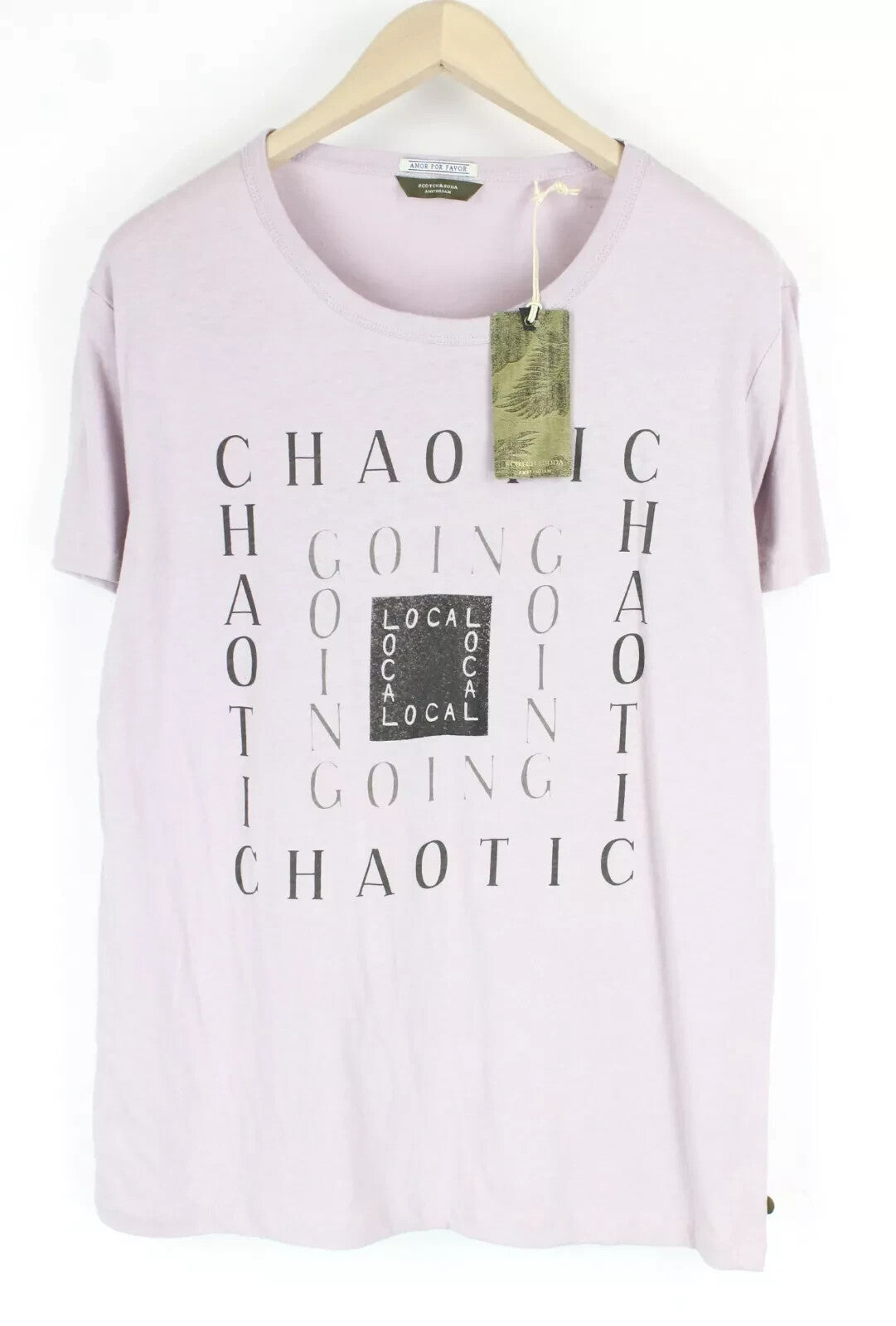 SCOTCH & SODA  Couture Mens T-Shirt ~L Light Purple Short Sleeve