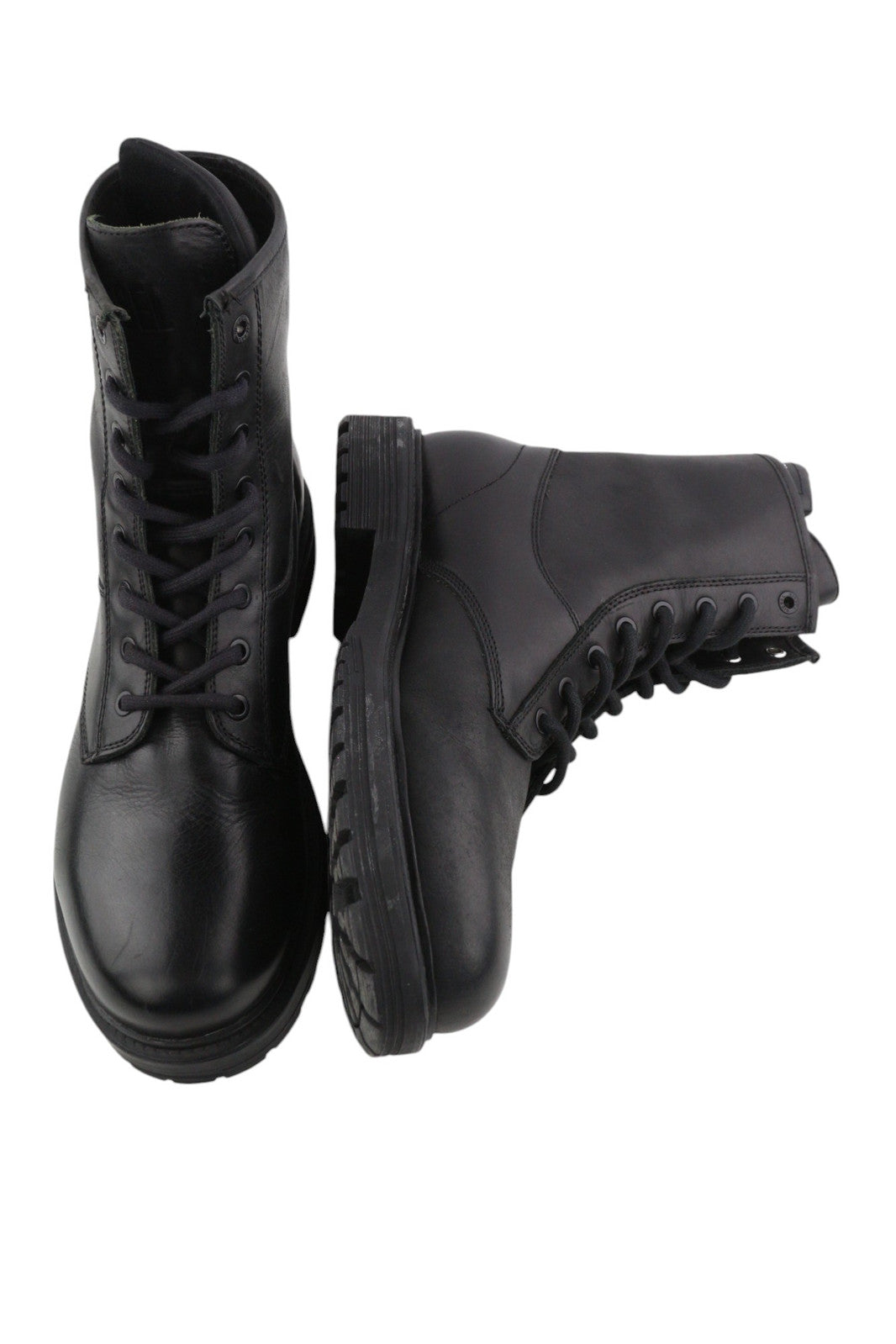 DIESEL D-Alabhama CB Men Boots EU44 Black Cow Leather Mid Top RRP€295 Almond Toe