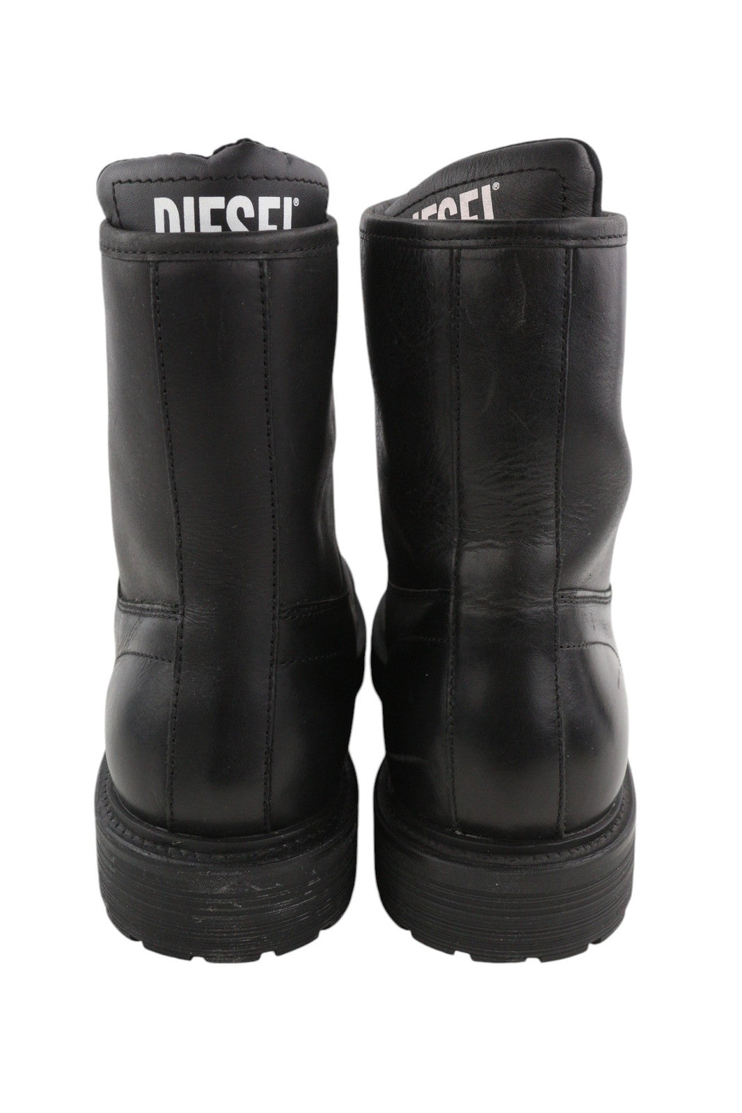 DIESEL D-Alabhama CB Men Boots EU44 Black Cow Leather Mid Top RRP€295 Almond Toe