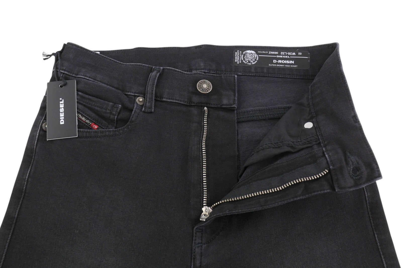 DIESEL D-Roisin 069MZ Women Jeans W26/L32 Super Skinny High Waist Stretch Denim