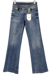 LIU JO Beat Low Women Jeans W28 Bootcut Fit Zip Fly Washed Denim Blue Pockets