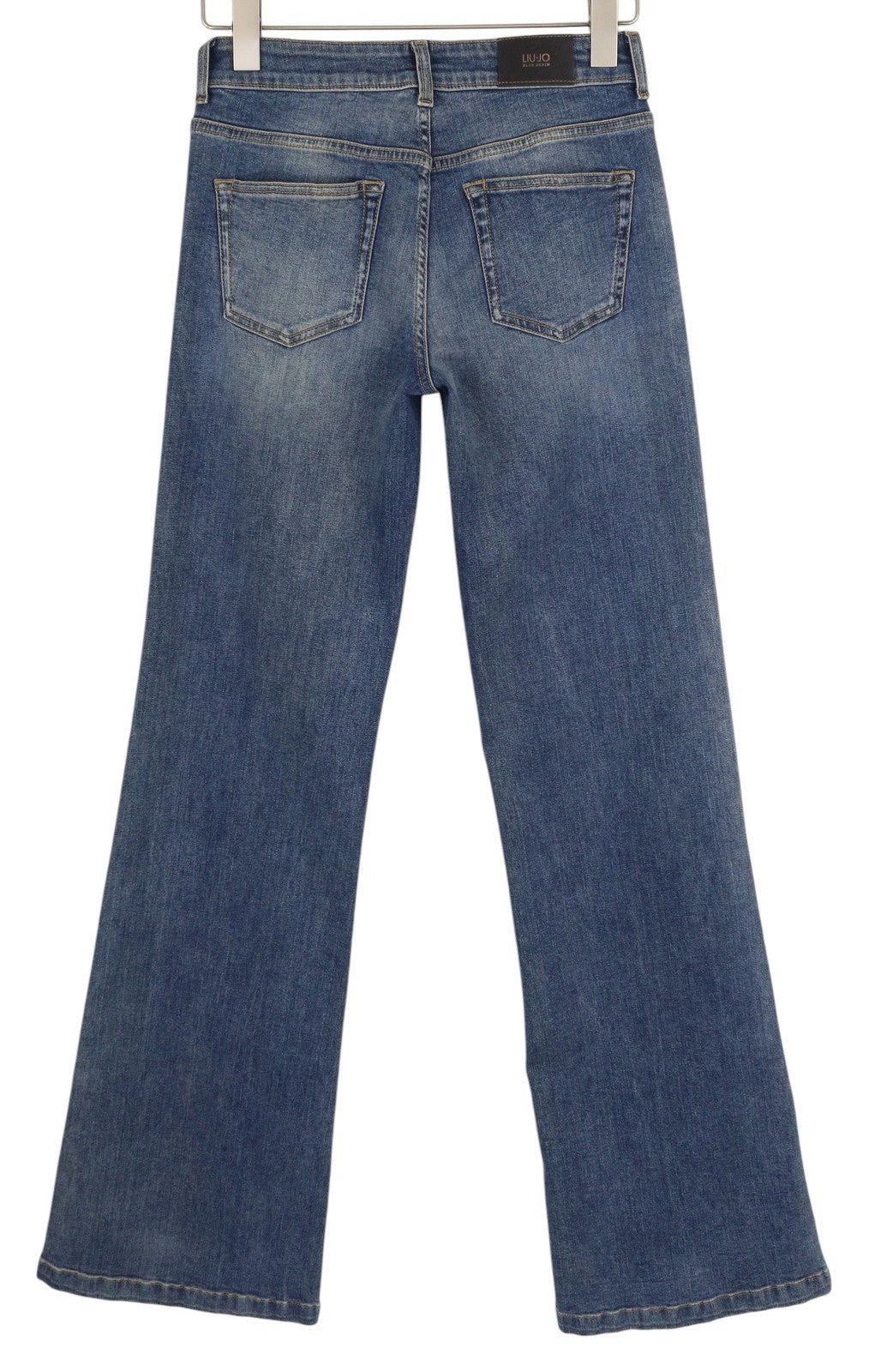 LIU JO Beat Low Women Jeans W28 Bootcut Fit Zip Fly Washed Denim Blue Pockets