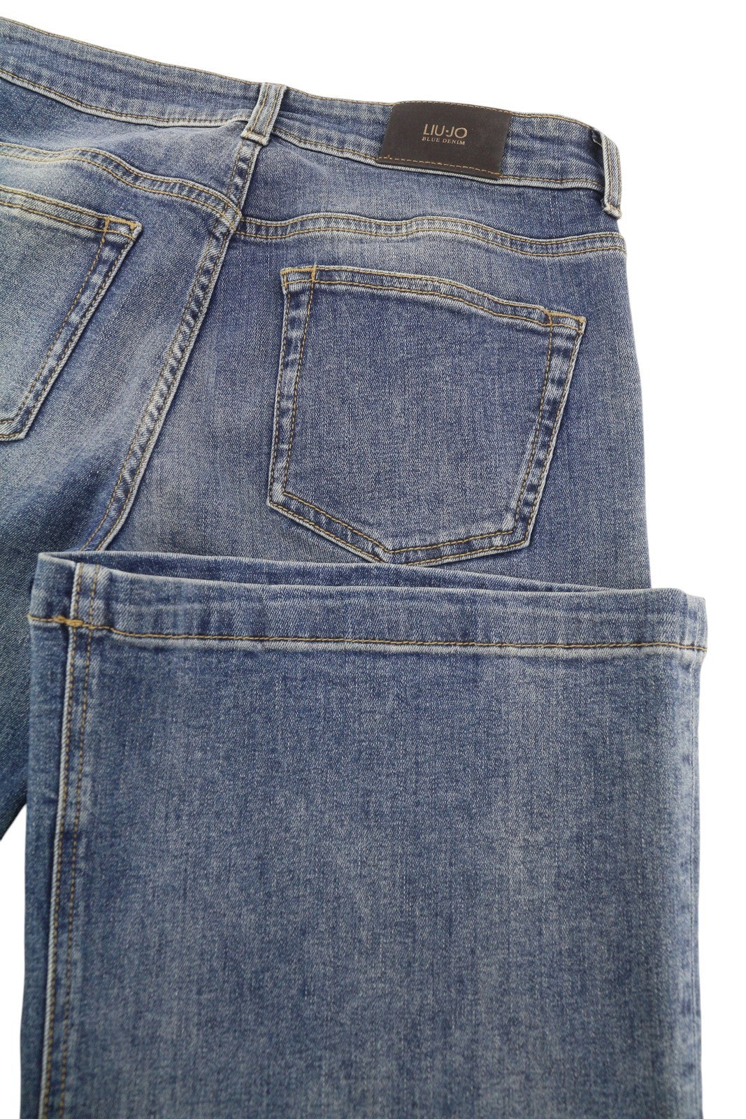 LIU JO Beat Low Women Jeans W28 Bootcut Fit Zip Fly Washed Denim Blue Pockets