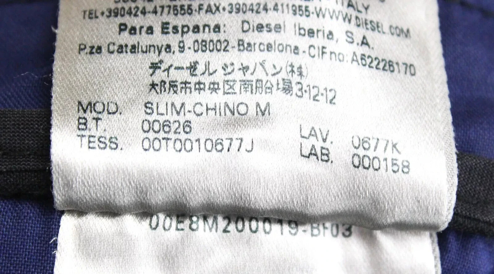 DIESEL Slim-Chino M 0677K vyriški džinsai W27 skalbti, tamprūs medvilniniai džinsai 