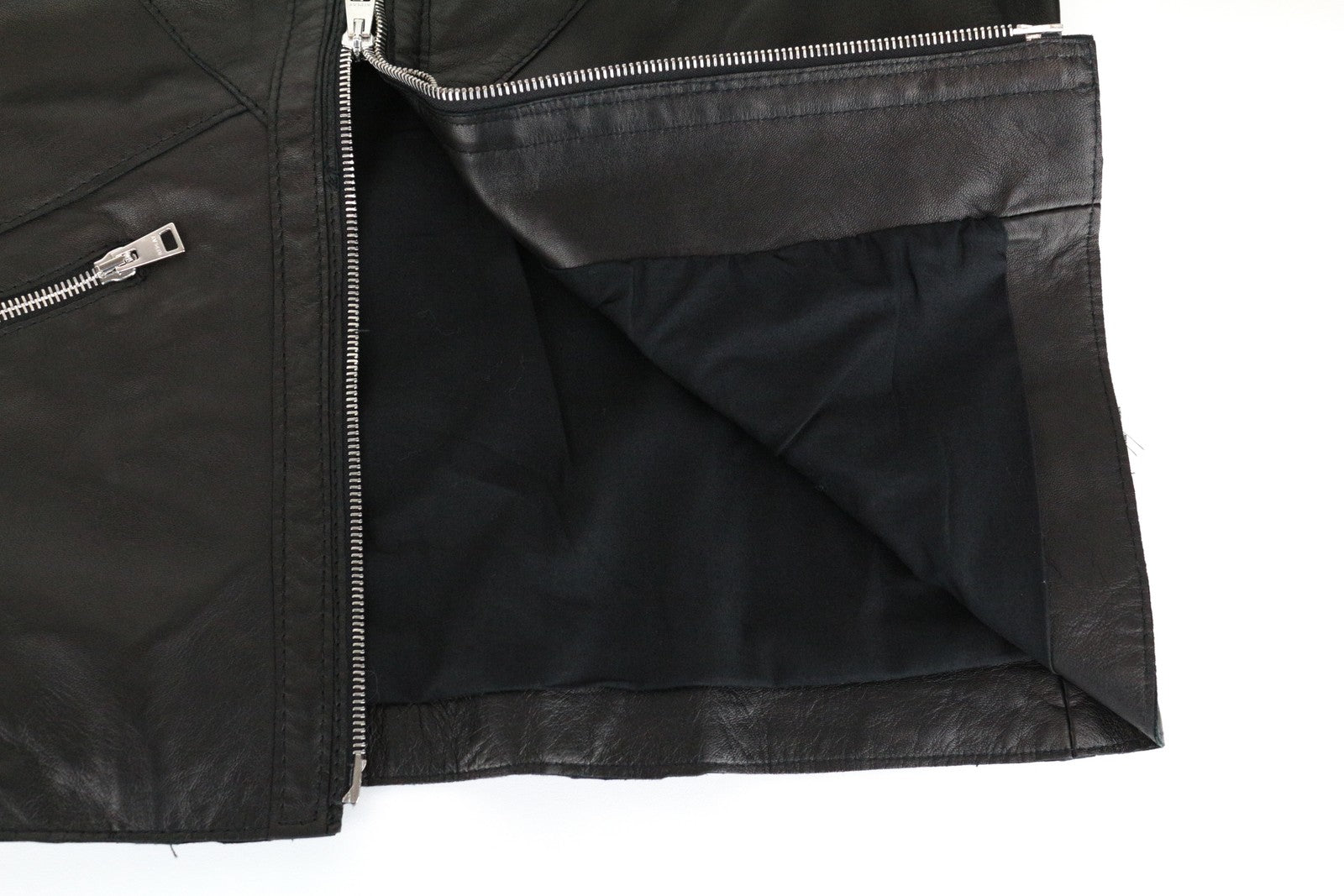 REPLAY Men's Jacket S Black Leather Single Zipped RRP€399