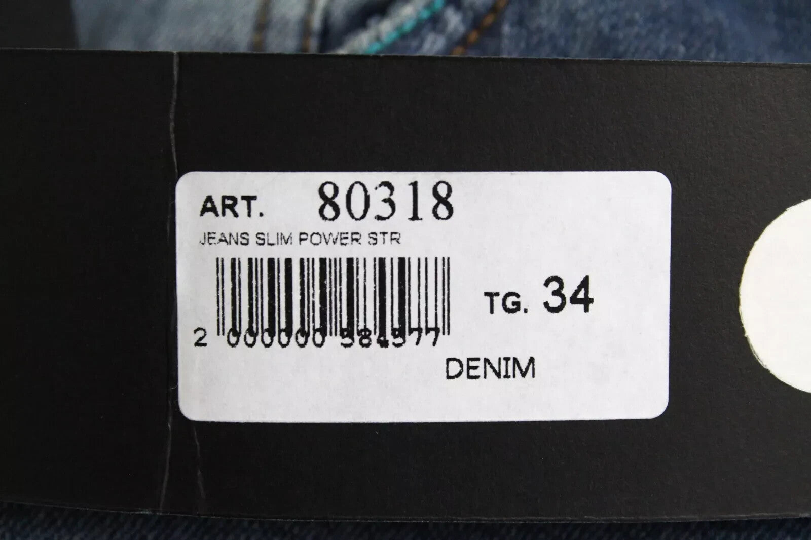 TAKESHY KUROSAWA Power vyriški džinsai W34 Slim skalbti tamprūs medvilniniai mėlyni 