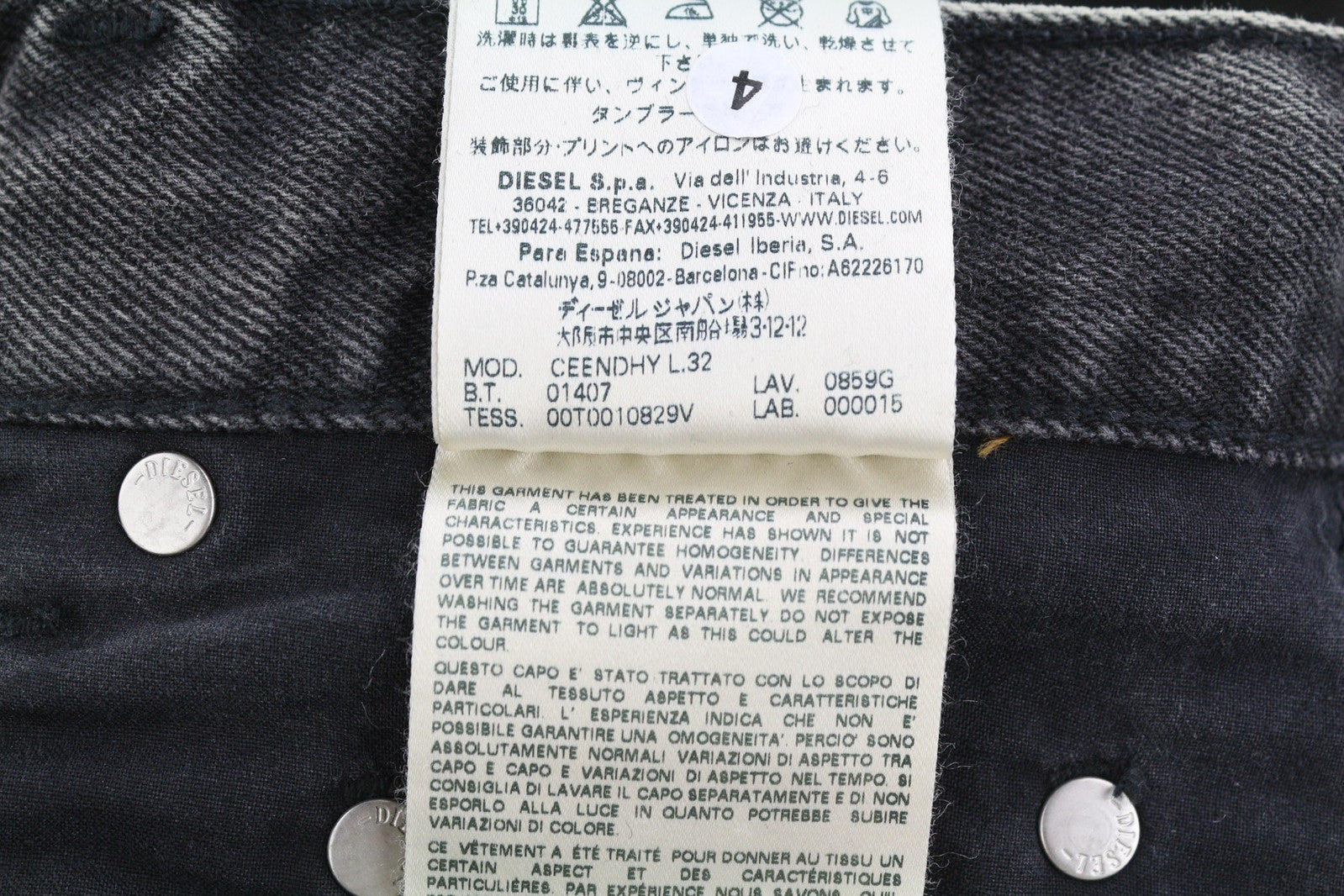 DIESEL Ceendhy 0859G Women Jeans W24/L32 Regular Straight Regular Waist RRP€200