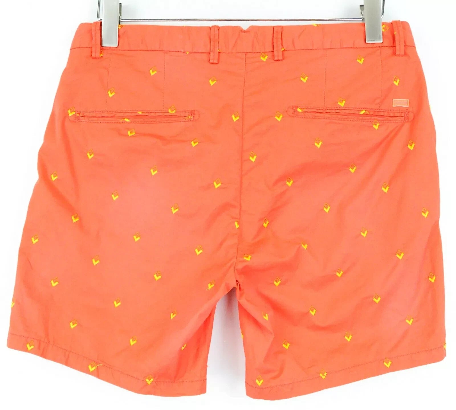 SCOTCH & SODA Orange Cotton Pattern Shorts W30 Stretch Ams Couture Men`s Wear