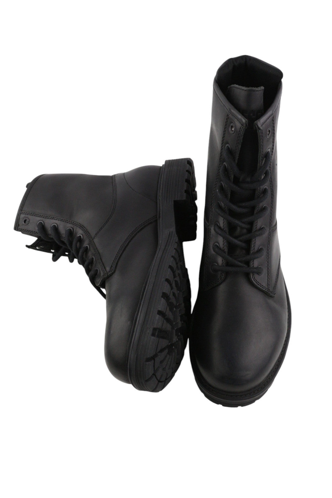 DIESEL D-Alabhama CB Men Boots EU45 Black Cow Leather RRP€295 Laced Almond Toe