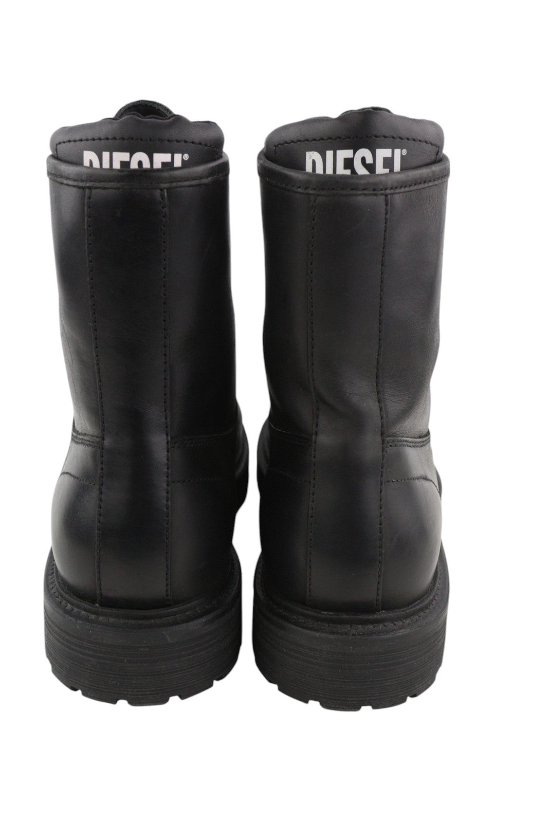 DIESEL D-Alabhama CB Men Boots EU45 Black Cow Leather RRP€295 Laced Almond Toe