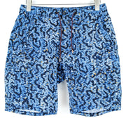 SCOTCH & SODA Patterned Shorts W31 Men Blue Drawstring Cotton Stretch Ams Style