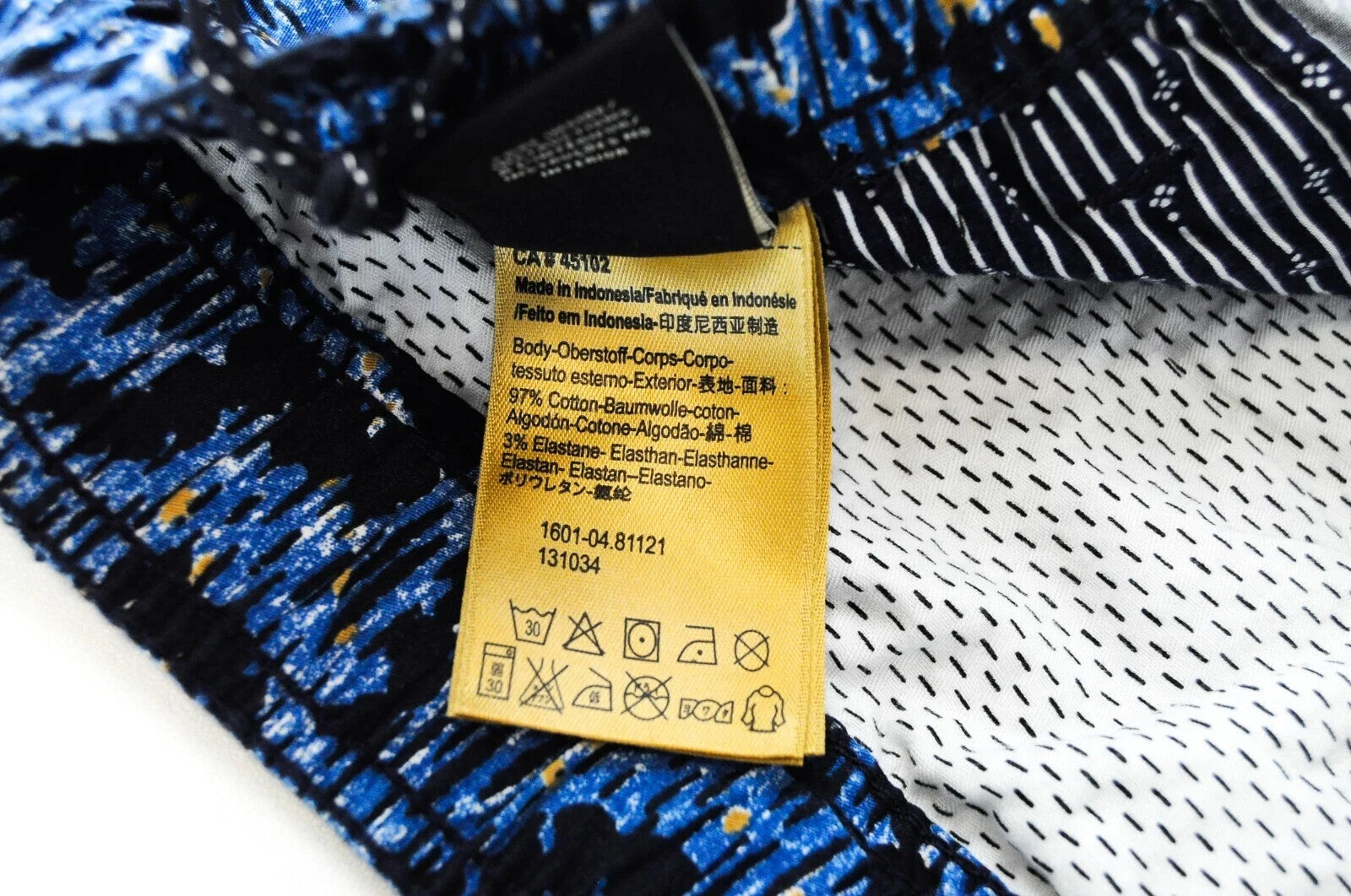 SCOTCH & SODA Patterned Shorts W31 Men Blue Drawstring Cotton Stretch Ams Style