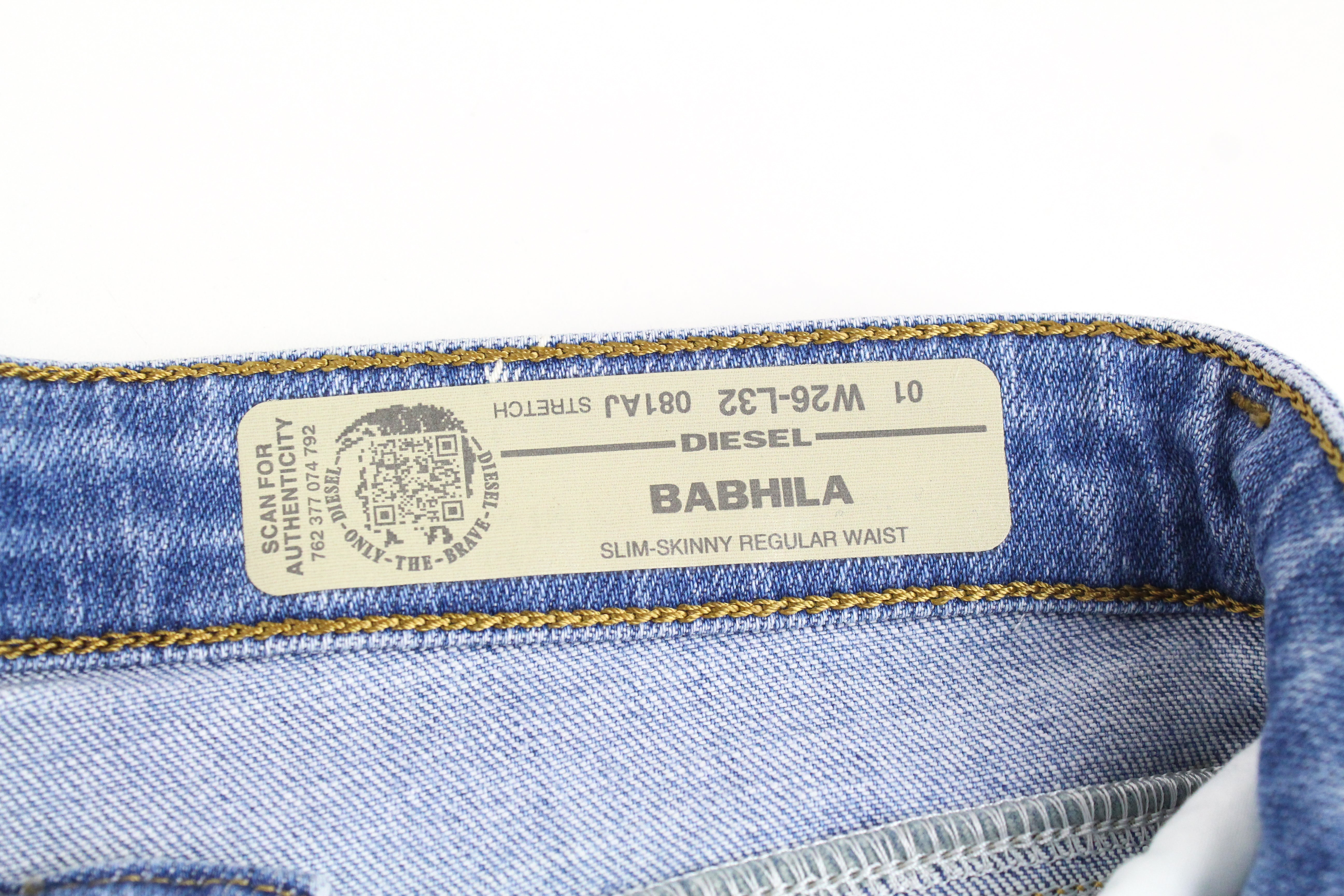 DIESEL Babhila 081AJ Women's Jeans W26/L32 Slim Skinny Blue Washed Stretch