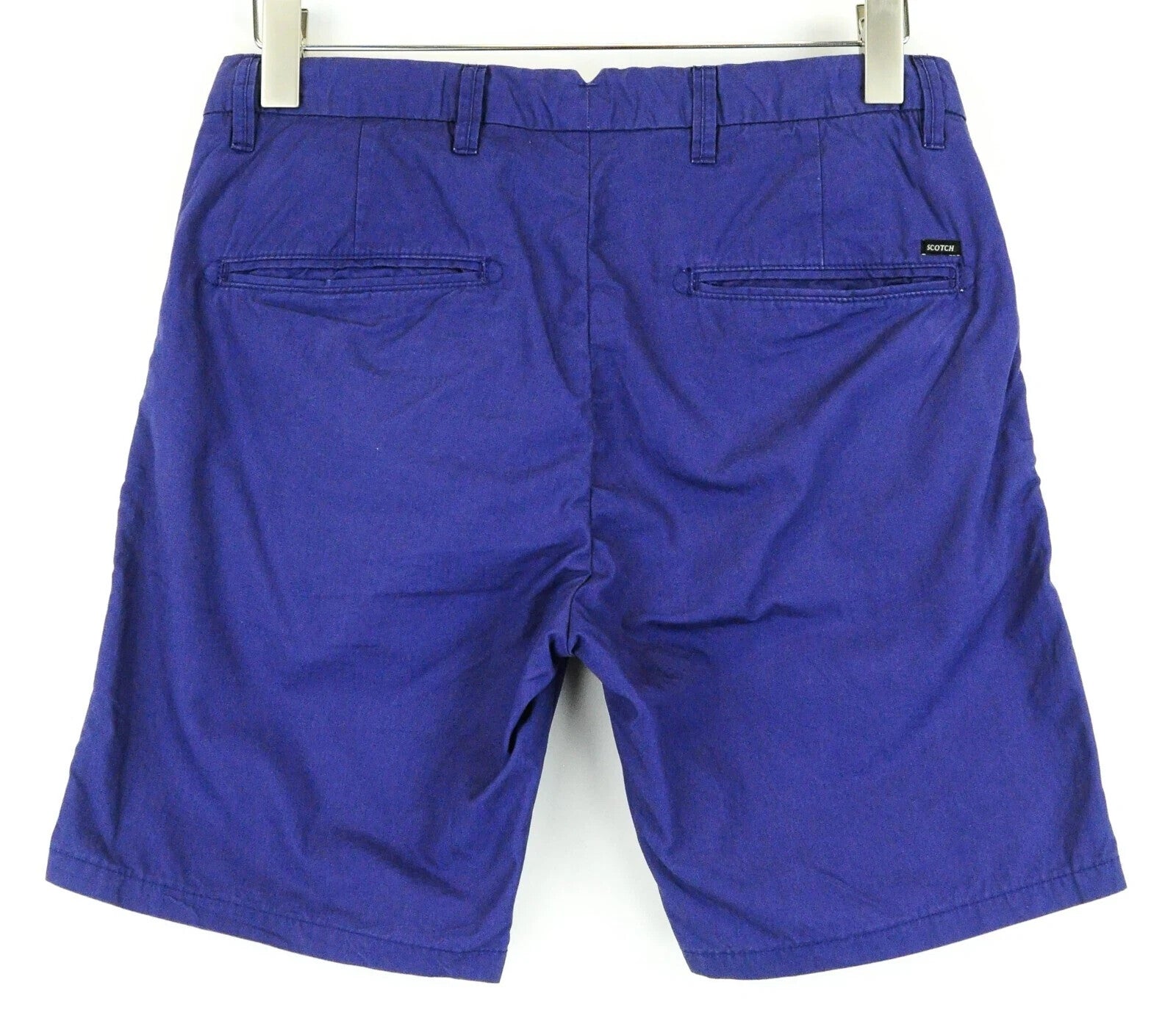 SCOTCH & SODA Summer Shorts W29 Men Blue Slit Pocket Pure Cotton Ams Couture