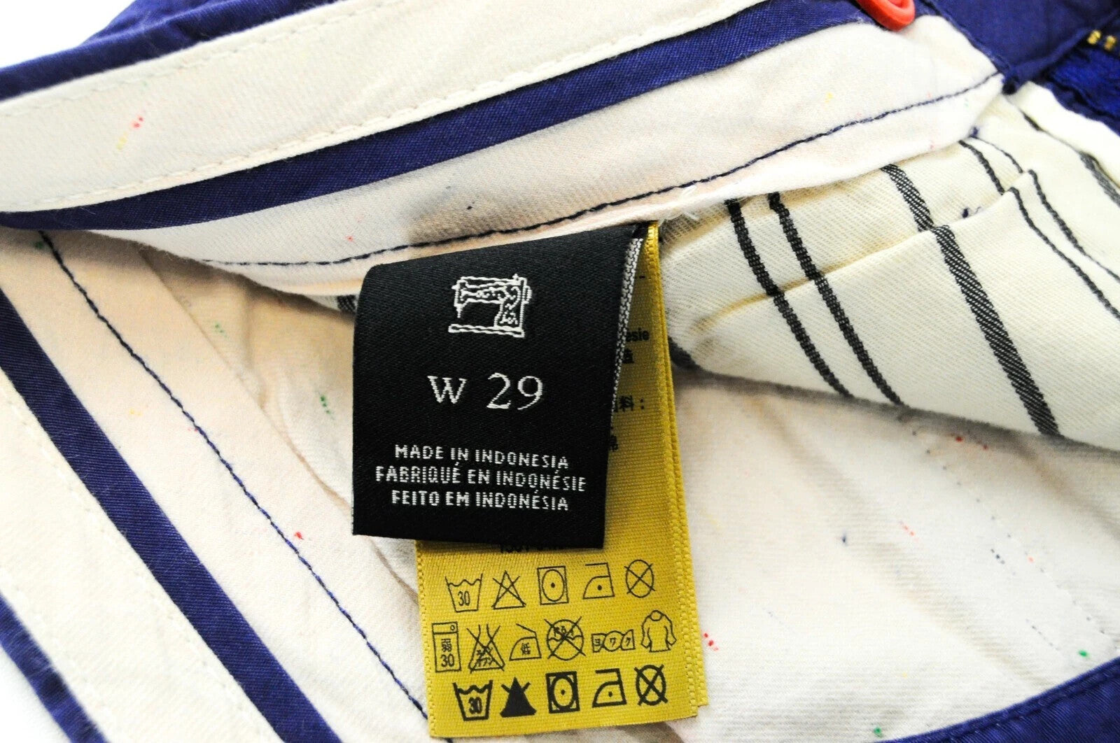 SCOTCH & SODA Summer Shorts W29 Men Blue Slit Pocket Pure Cotton Ams Couture