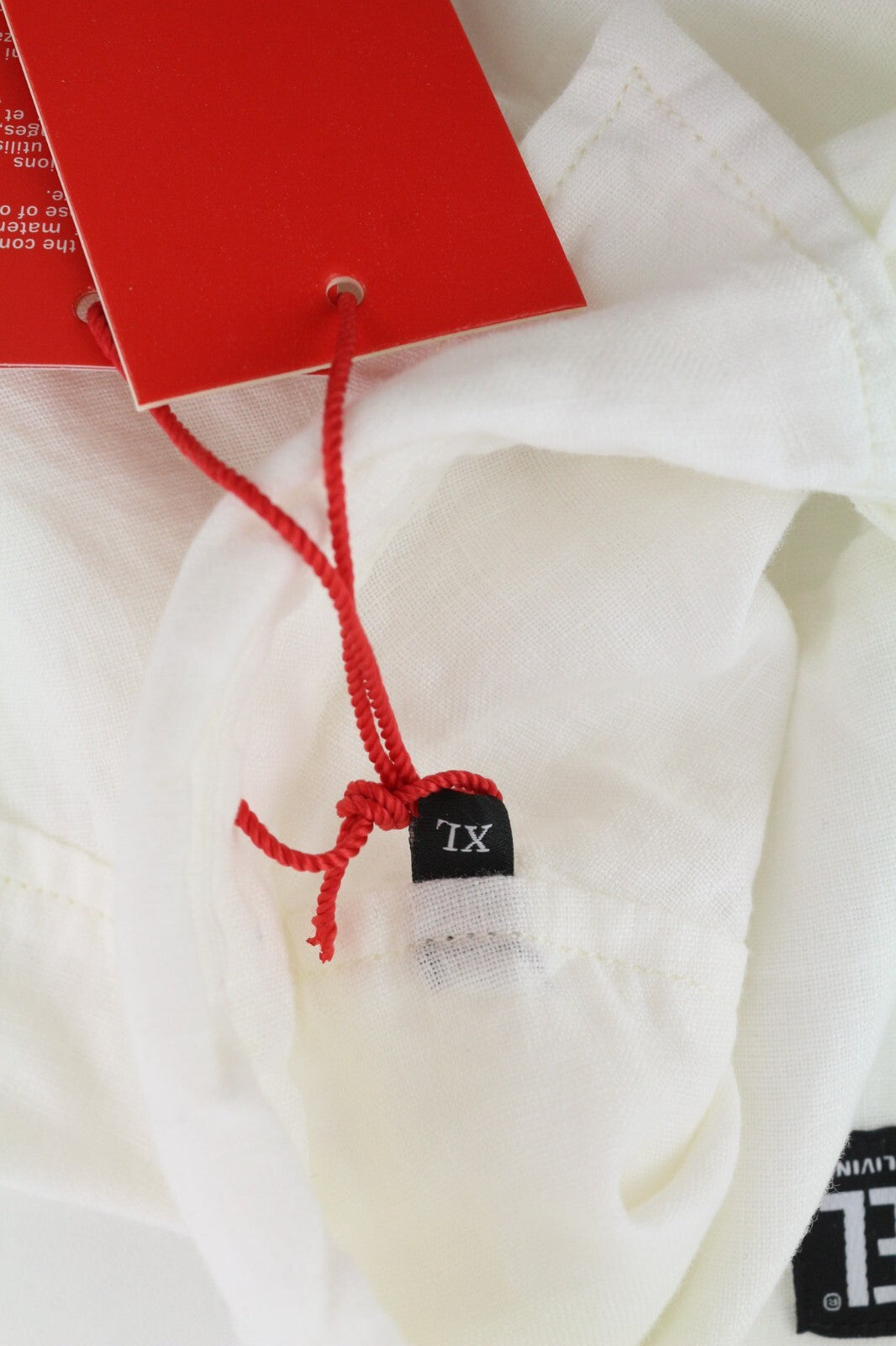 DIESEL S-Umbe-Sslab Mens Shirt XL White Linen Short Sleeve Spread Neck RRP€150