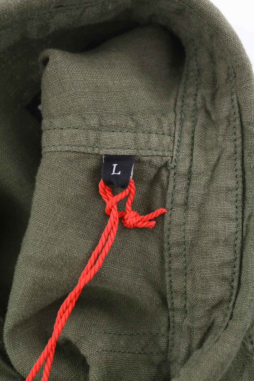 DIESEL S-East-Long-Lin Mens Shirt L Olive Green Linen Spread Neck RRP€175