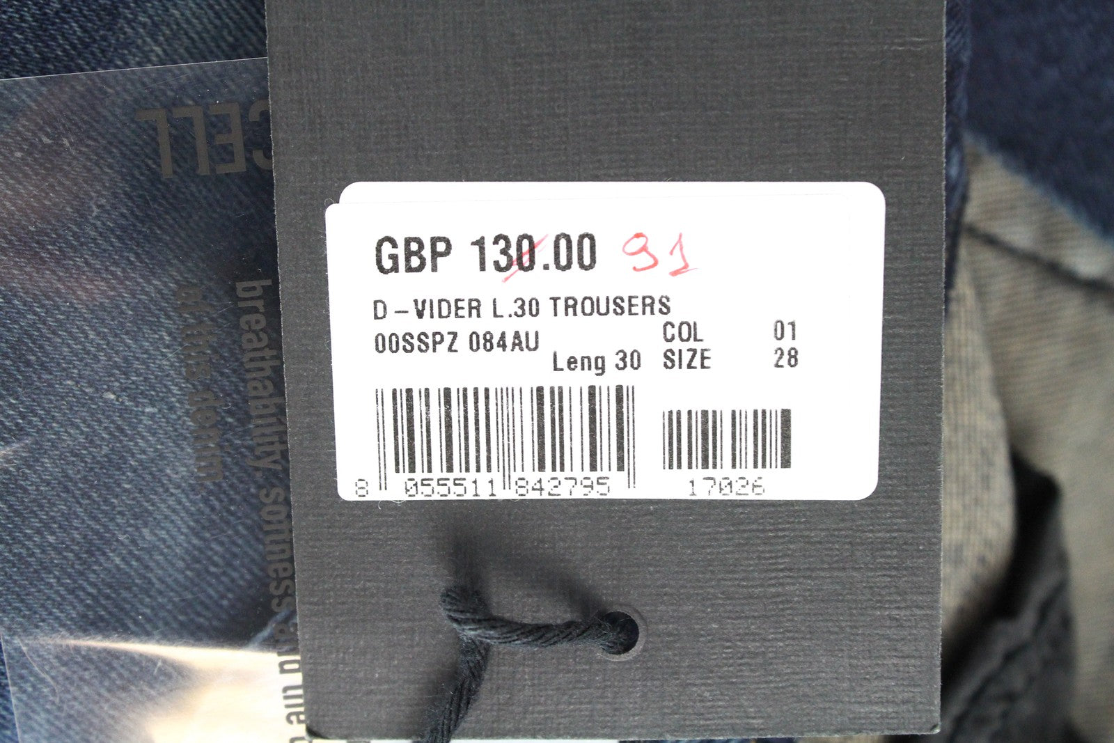 DIESEL D-Vider 084AU Men's Jeans W28/L30 Carrot Fit Stretch Blue Wash