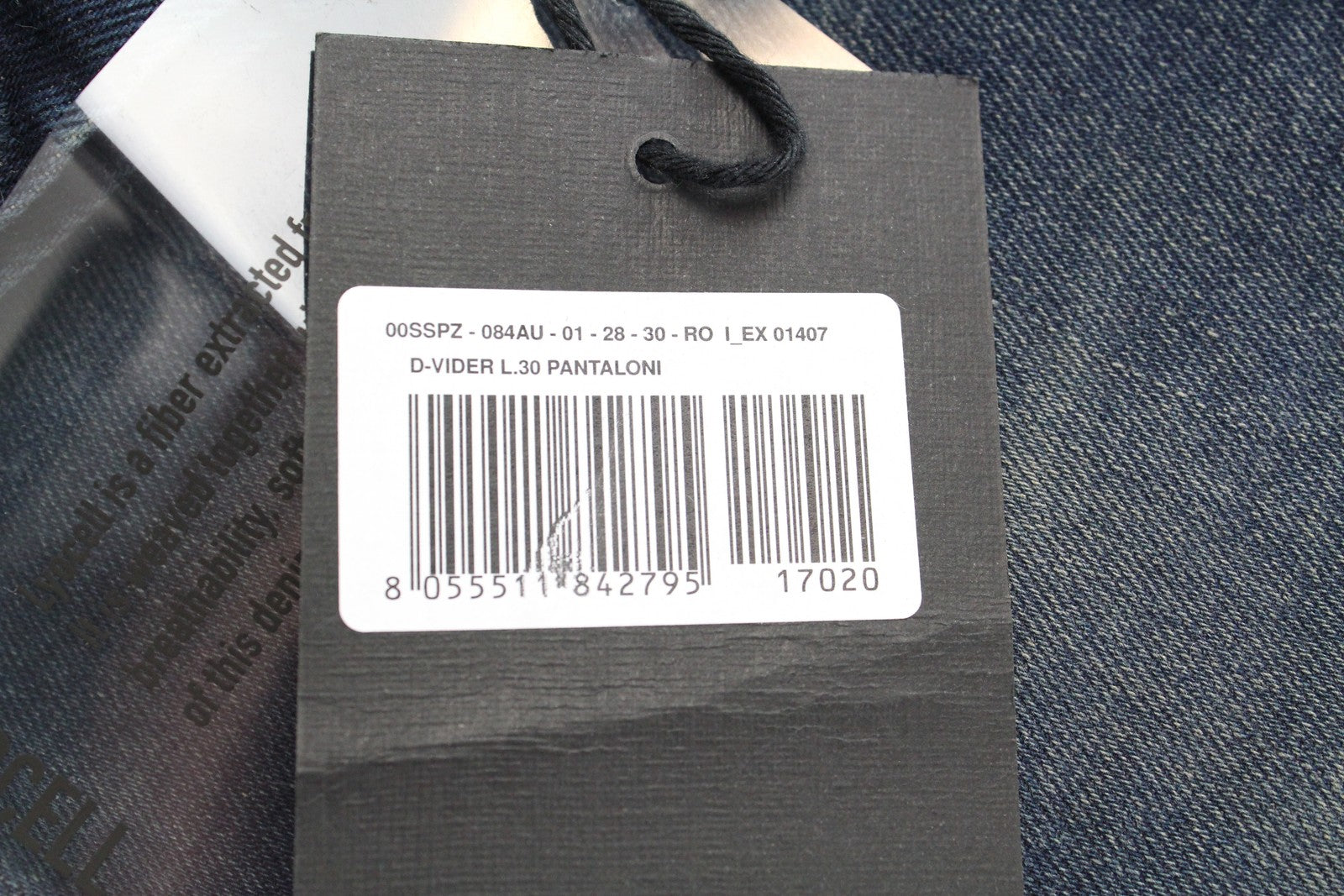 DIESEL D-Vider 084AU Men's Jeans W28/L30 Carrot Fit Stretch Blue Denim