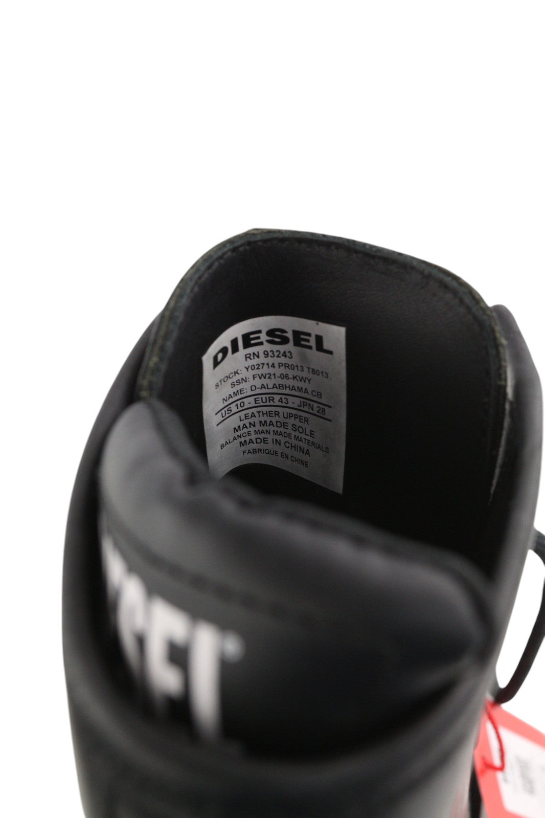 DIESEL D-Alabhama CB Men Boots EU43 Black Cow Leather Mid Top RRP295 Almond Toe