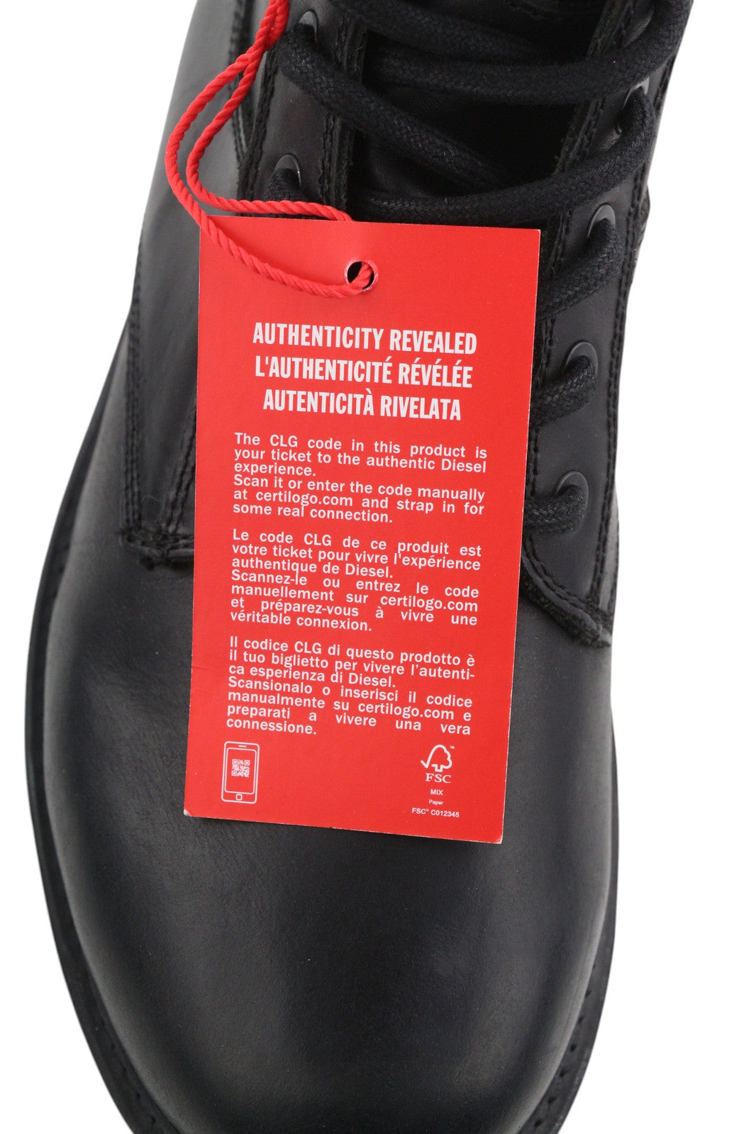 DIESEL D-Alabhama CB Men Boots EU43 Black Cow Leather Mid Top RRP295 Almond Toe