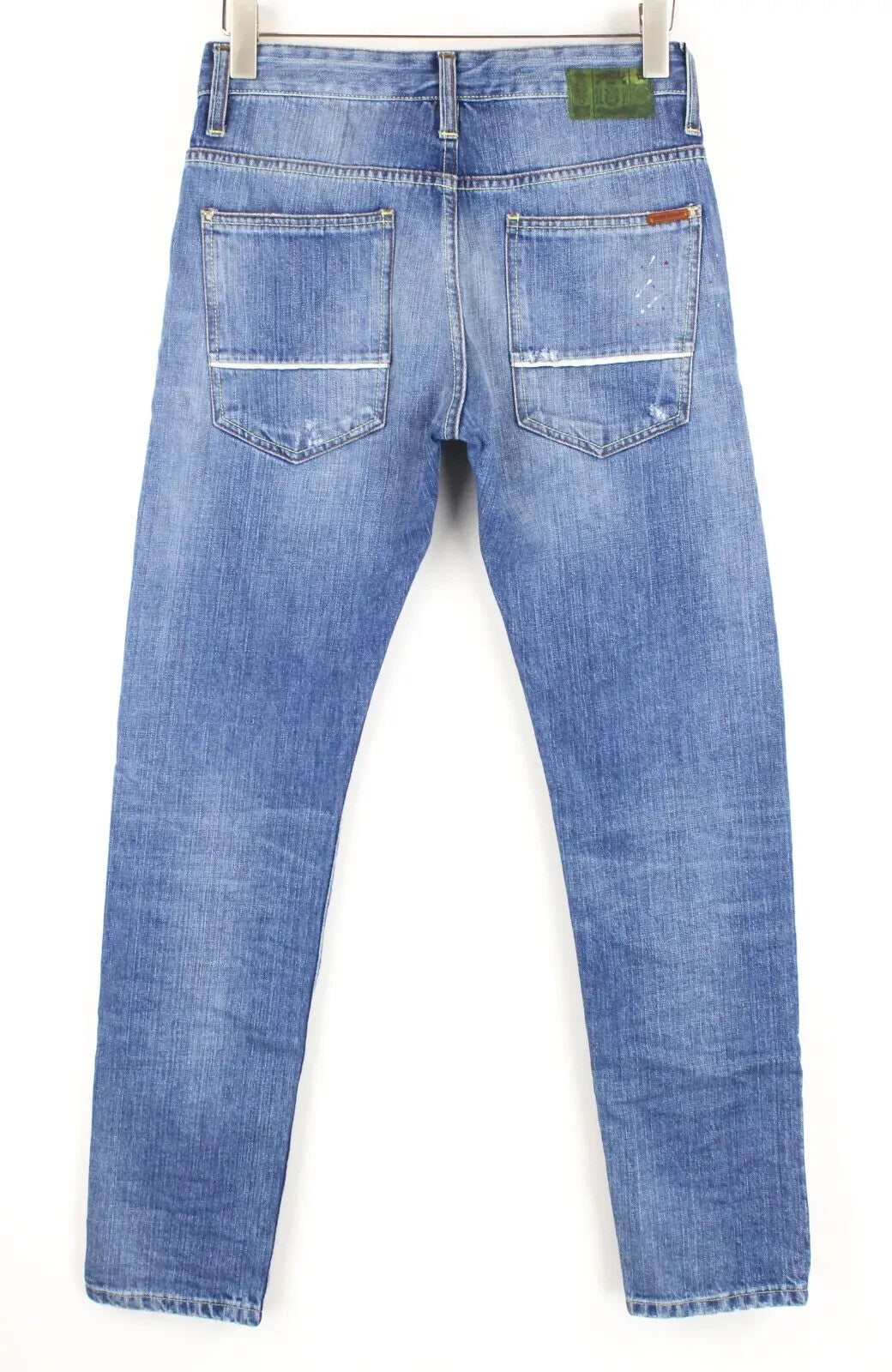 TAKESHY KUROSAWA džinsai W30 vyriški, ploni, dažyti, dirbtinai dažyti, su sagomis užsegami džinsai 