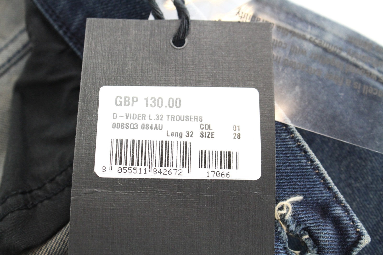 DIESEL D-Vider 084AU Men's Jeans W28/L32 Carrot Fit Stretch Blue 5P