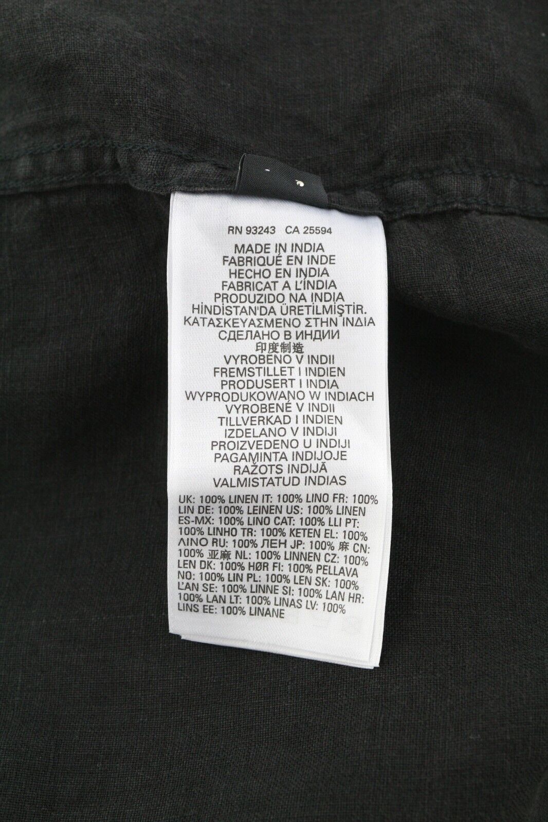 DIESEL S-East-Long-Lin Mens Shirt L Western Linen Spread Neck Black RRP€175