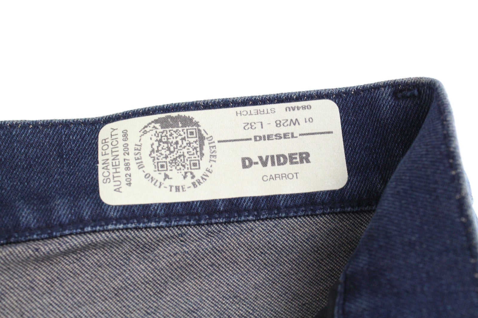 DIESEL D-Vider 084AU Men's Jeans W28/L32 Carrot Fit Washed Stretch Blue