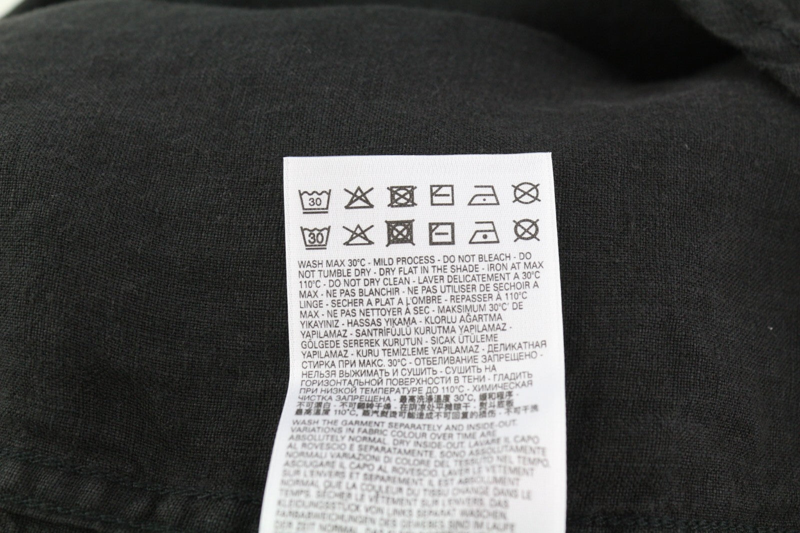 DIESEL S-East-Long-Lin Mens Shirt XL Western Linen RRP€175 Spread Neck Black